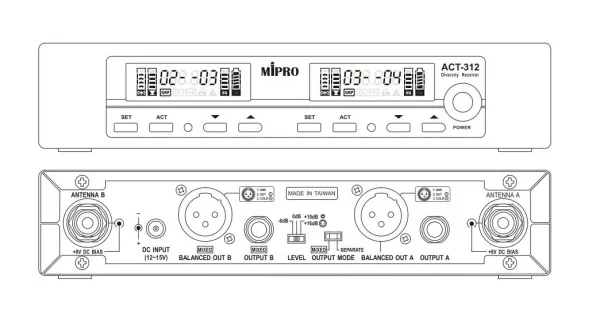 Mipro ACT-312 (620-644 MHz)